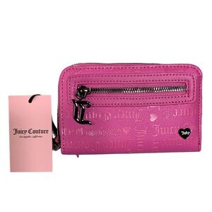Hot Pink Embossed Medium Zip Wallet By Juicy Couture